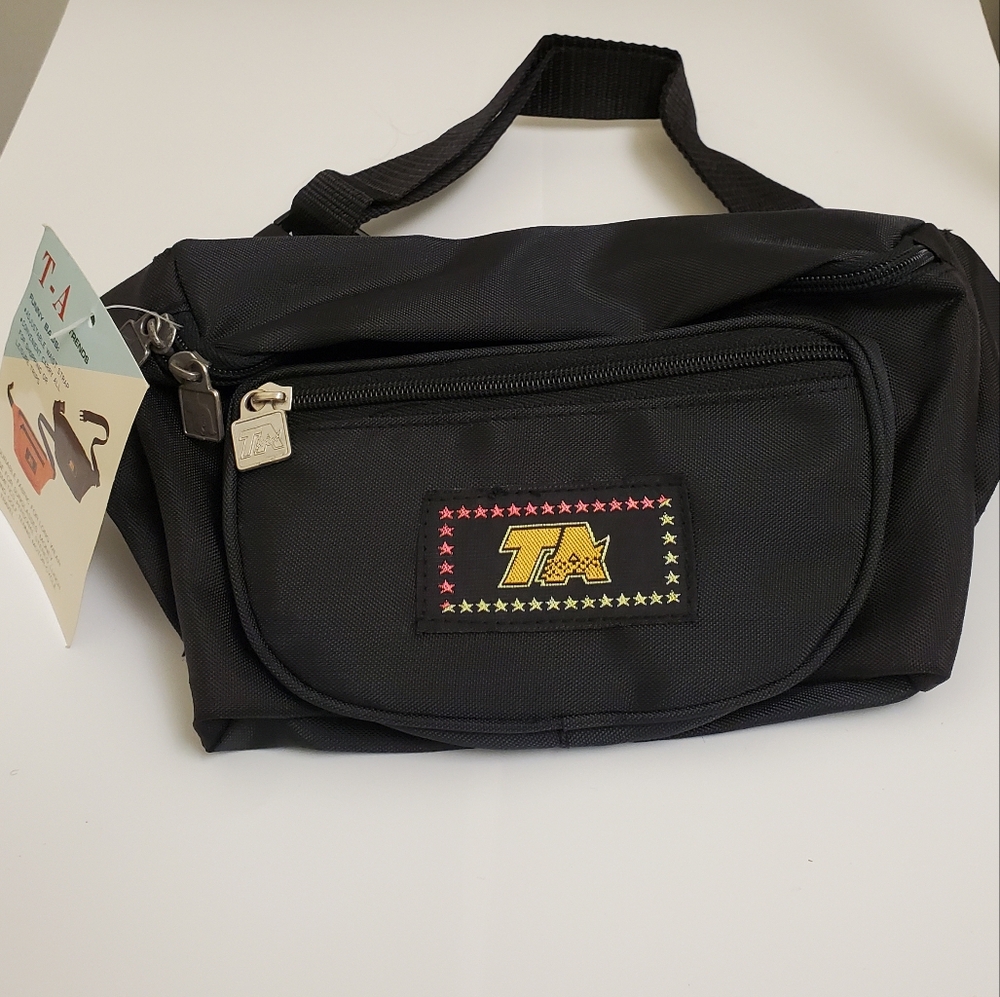 New with tags unisex adjustable waist funny bags in black & white